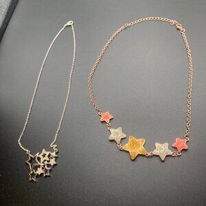 Lot of 2 Assorted Star Pendant Collar Necklaces